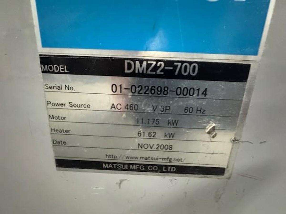 Used Matsui 412 cfm DMZ Series Material Dryer with 2,420 lb. Hopper (2006)
