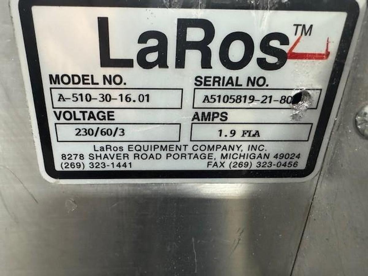 Used LaRos 30" wide x 16' Long Flat Belt Conveyor with Cooling Unit