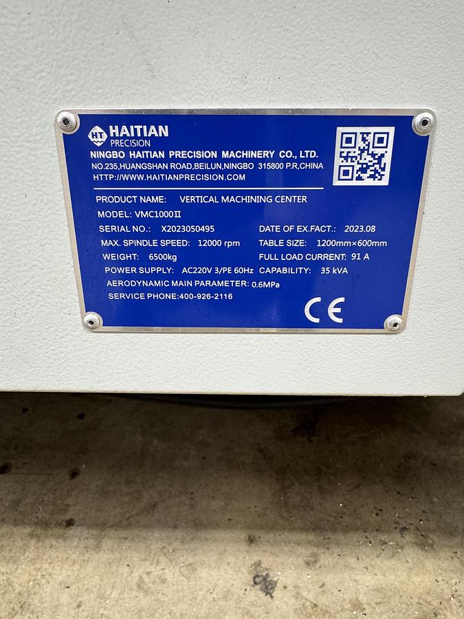 Haitian Precision VMC 1000 Vertical Machining Center