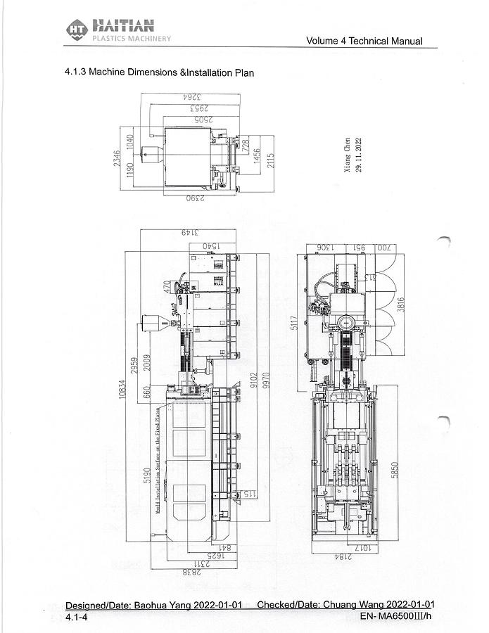 Used 731 Ton, 143 oz. High-Speed Haitian Injection Molding Machine