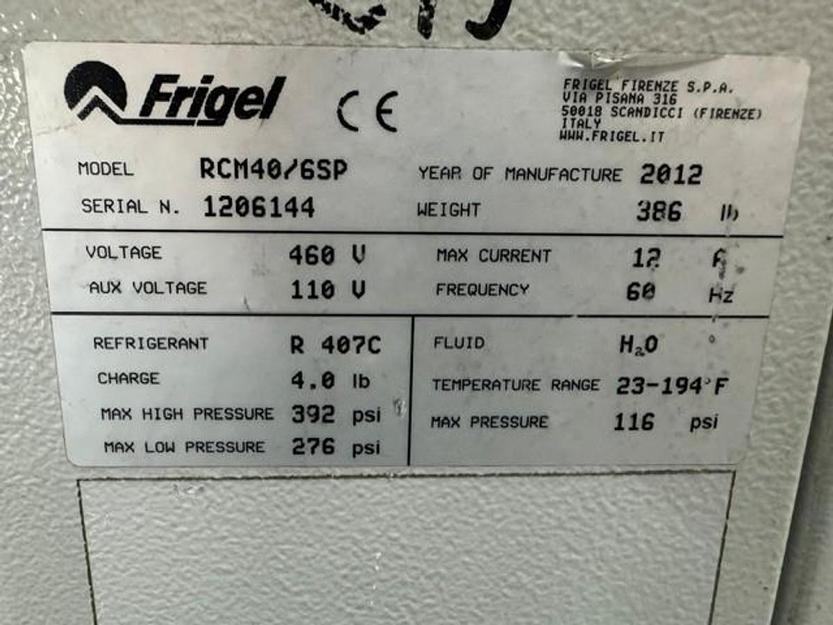 Used 2.5 Ton Frigel RCM40/6 SP Chiller and Temperature Controller