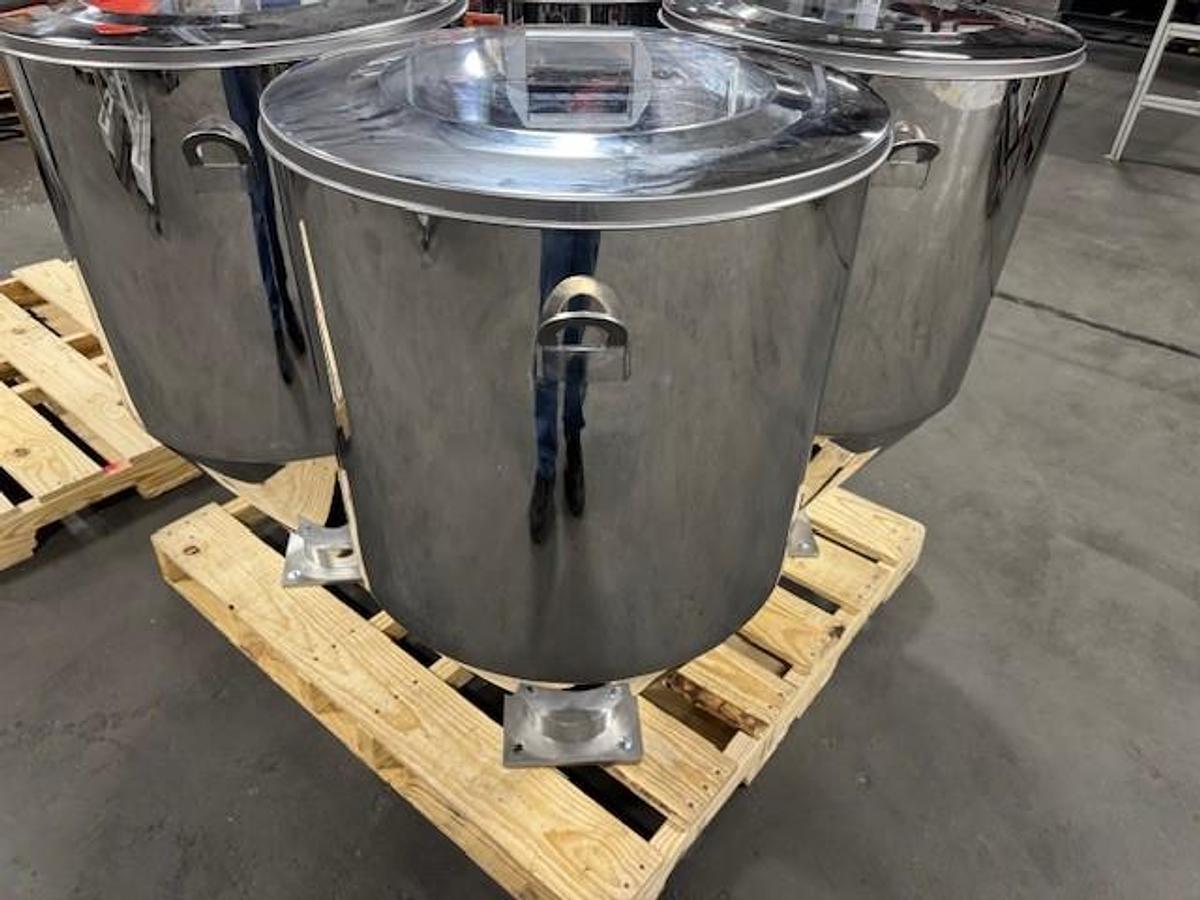 Stainless Steel Material Hopper Machine Mount 23" Diameter x 38" Tall