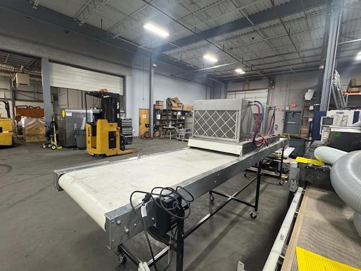 Used LaRos 30" wide x 16' Long Flat Belt Conveyor with Cooling Unit