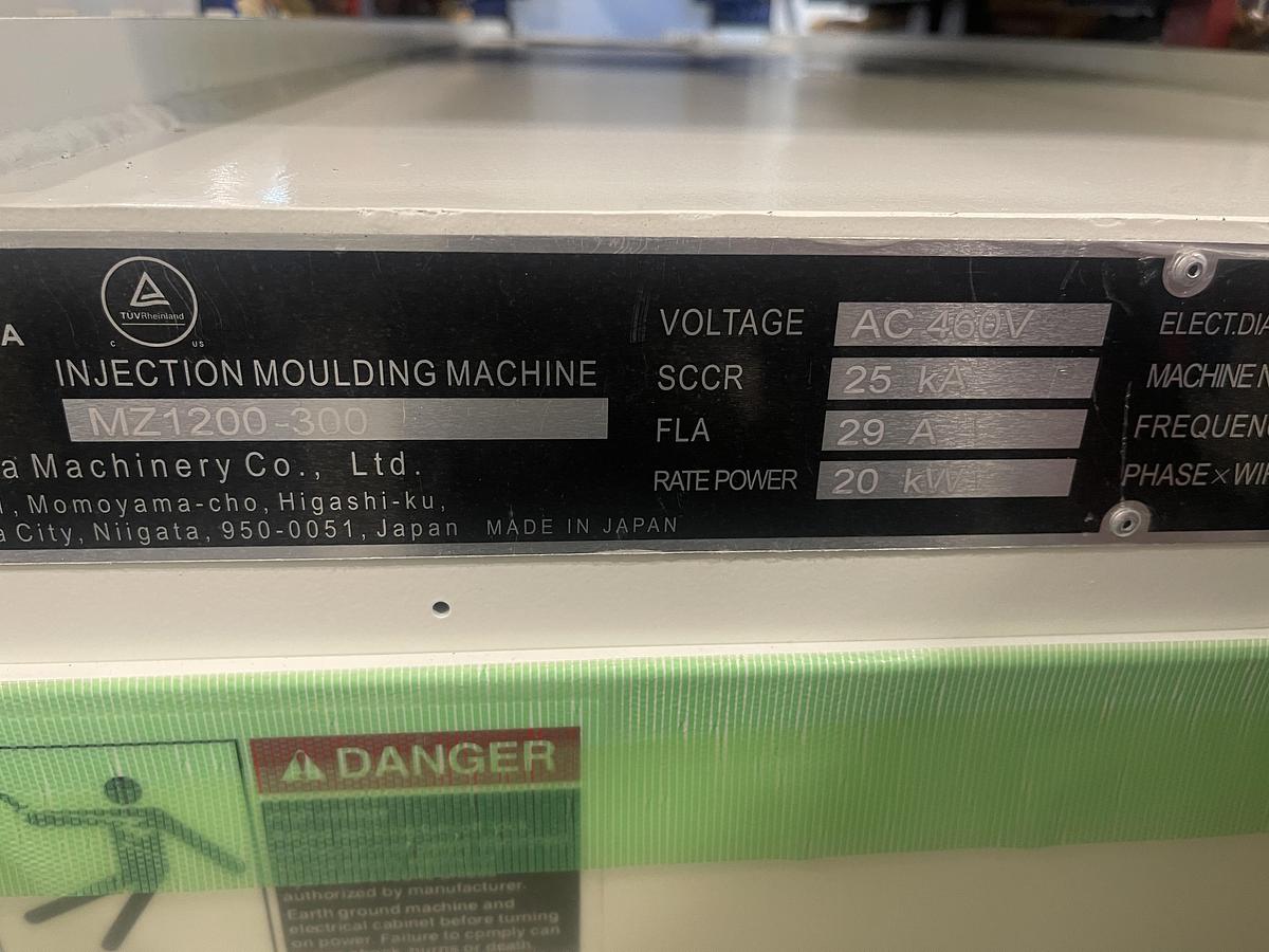 135 Ton, 5.85 oz Niigata MZ 1200/300 Injection Molding Machine (2025)