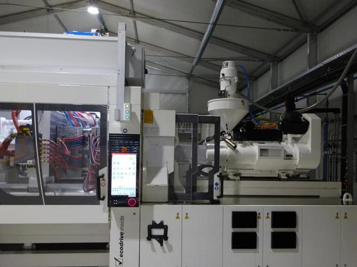 Used 449 Ton, 15.24 oz. Tiebarless Engel Injection Molding Machine