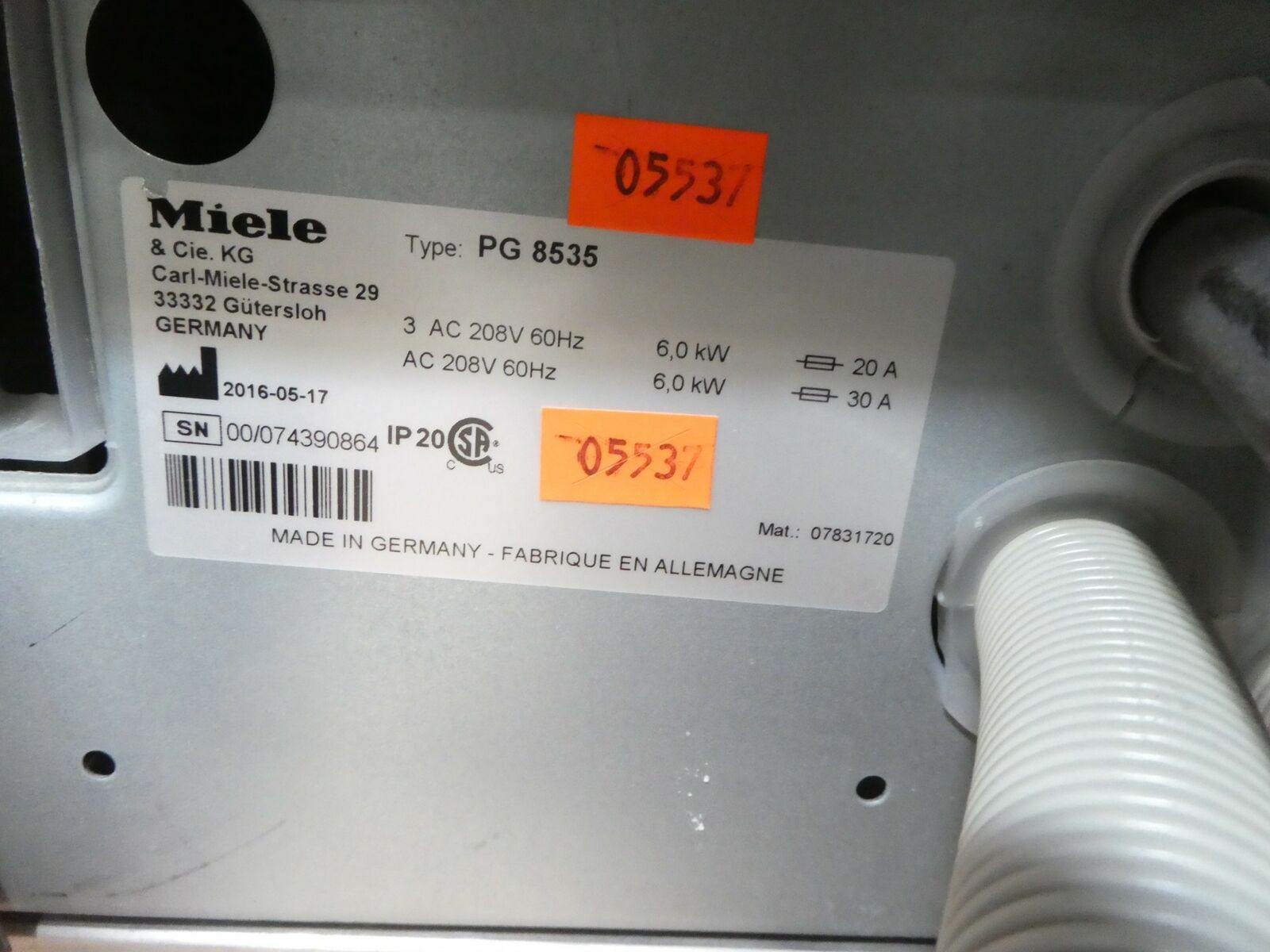 Used Miele Professional Laboratory PG-8535 Pasteurization Glassware Washer