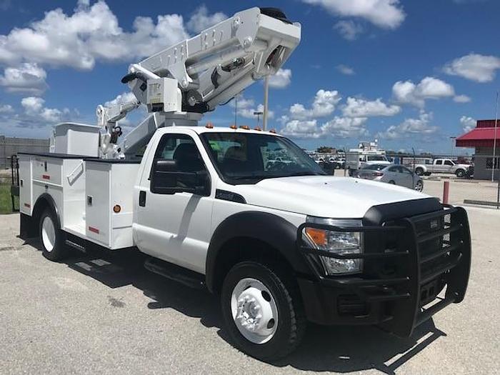 Used Versalift VST40-MH 45ft Bucket Boom on 2015 Ford F550 4x4 Reg Cab Utility Truck – C44902