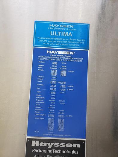 Used 2013 HAYSSEN  Hayssen 12-19 with Yamato ADW710 Dimpled Scale