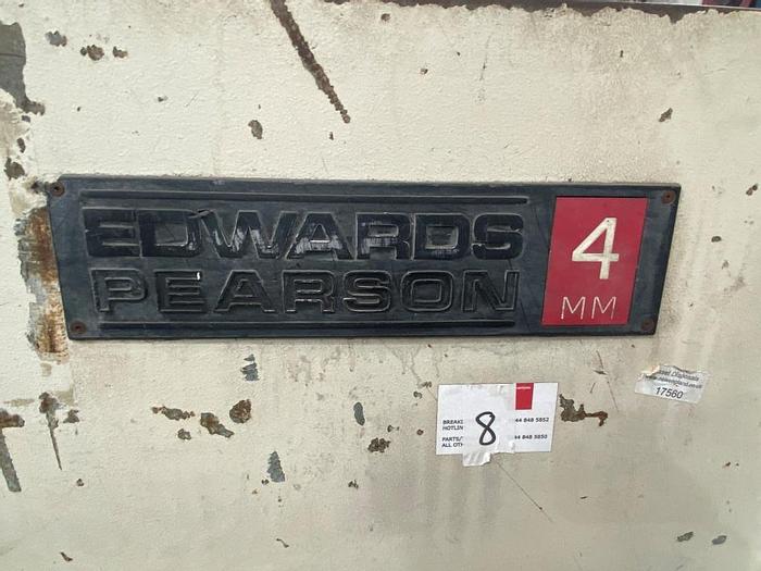 Used Edwards Pearson  4m x 4mm Guillotine Shears