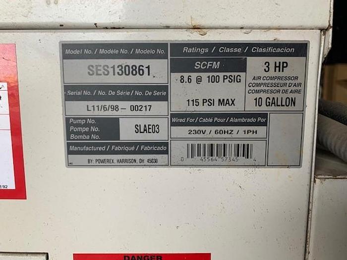 Used Powerex 3 Hp. Oil-Less Rotary Scroll Air Compressor,