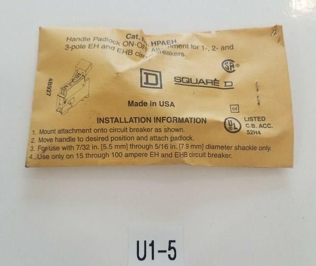 *NEW IN BAG* SQUARE D HPAEH EH and EHB Padlock attachement 1,2 & 3 Pole