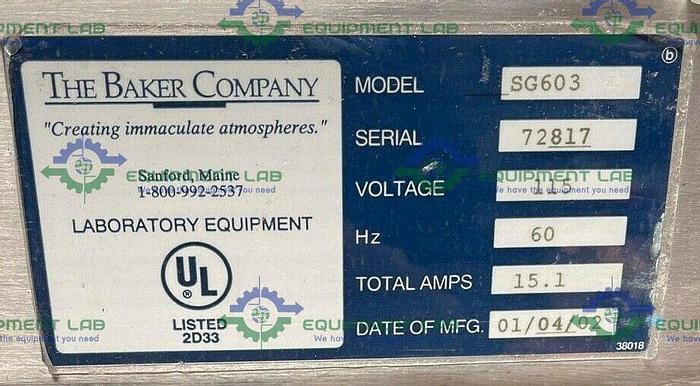 Used Baker SterilGARD III SG603- Class II Type A/B3 Biological Safety Cabinet 6Ft