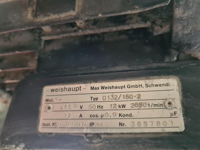 Used WEISHAUPT Gas Burner RGL11/1-D