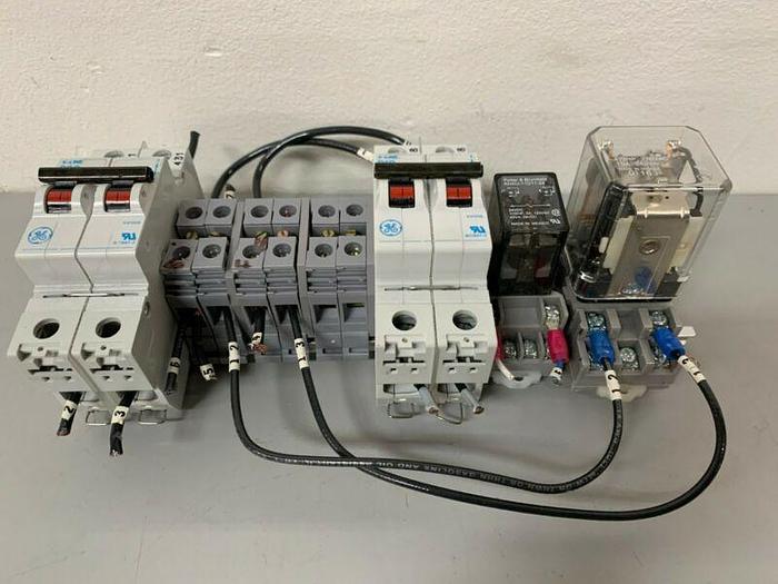 Used Terminal Block w/ V-Line D20 Circuit Breaker & Potter & Brumfield KHAU-11D11-24
