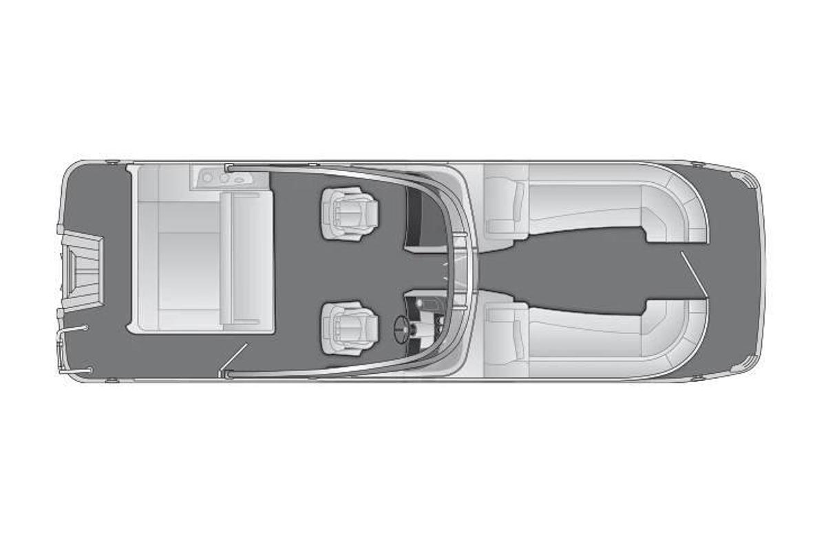 2023 Bennington 25 RSBWA Windshield, DLX Folding Open Sport Arch