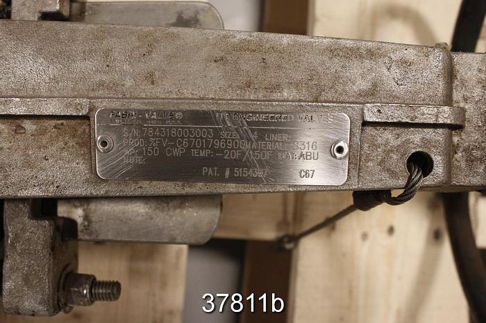 Used Fabri 4" Hand Operated Knife Gate Valve #37811