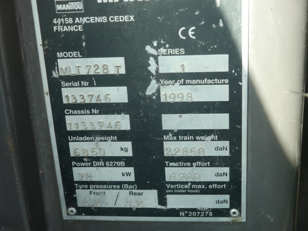 Used Manitou MLT 728 Turbo Telehandler