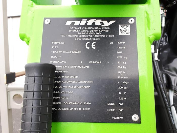 Niftylift 120 – 12m towable