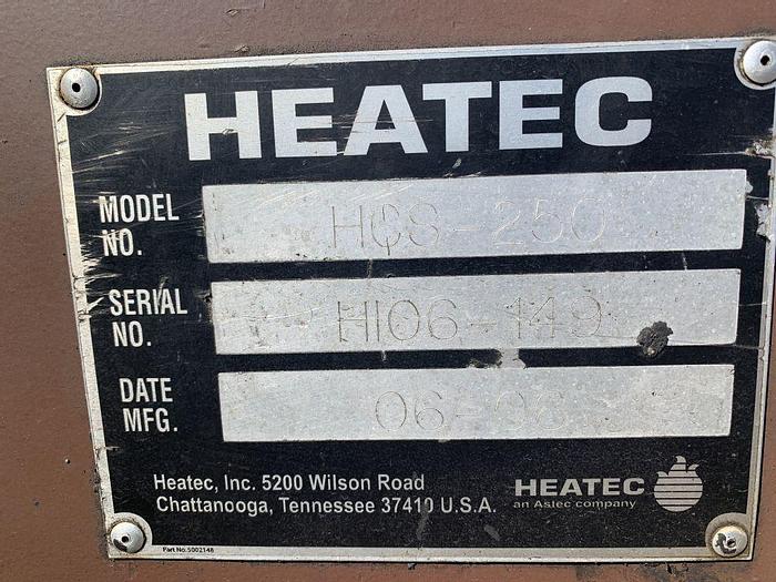 Used Boiler, Hot Oil, Heatec, Mdl HCS 250, 3MM BTU, 650 deg F #S743632