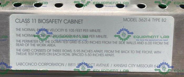 Used Labconco 36214 Purifier Class II Type B2 Delta Series  Biosafety Cabinet 6ft