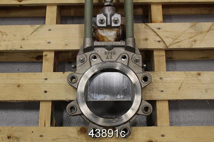 Used Wey Valve 6" Air Operated Knife Gate Valve, CF8M Body #43891
