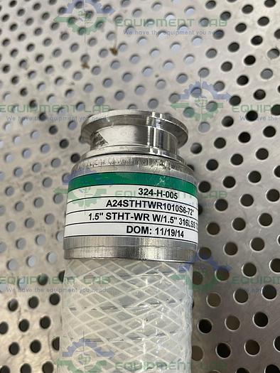 Used Sani Tech  STHT-WR-1500 72" Silicone Hose w/ 1 1/2" Sanitary Fitting