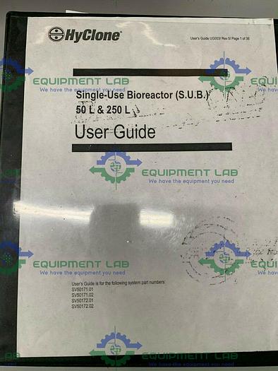 Used Hyclone 250L SV50172-01 Mixer w/ GTR 4Phase 1/4HP Motor on Rolling Cart