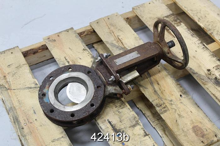 Used Dezurik 9130769 4" Hand Operated Knife Gate Valve #42413
