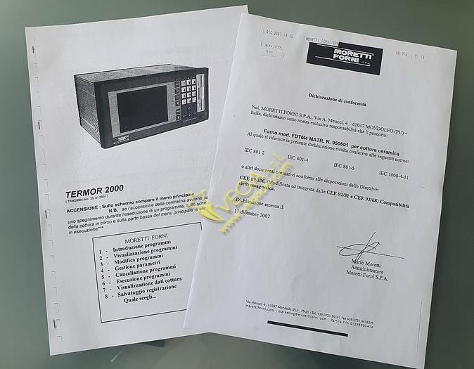Used Muffled Gas turbo Kiln Moretti mod. FDTM4