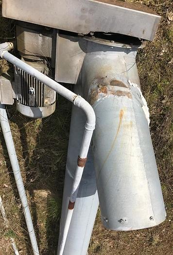 Used Screw conveyor – stainless steel. 2 meter long. 200 mm conveyor.