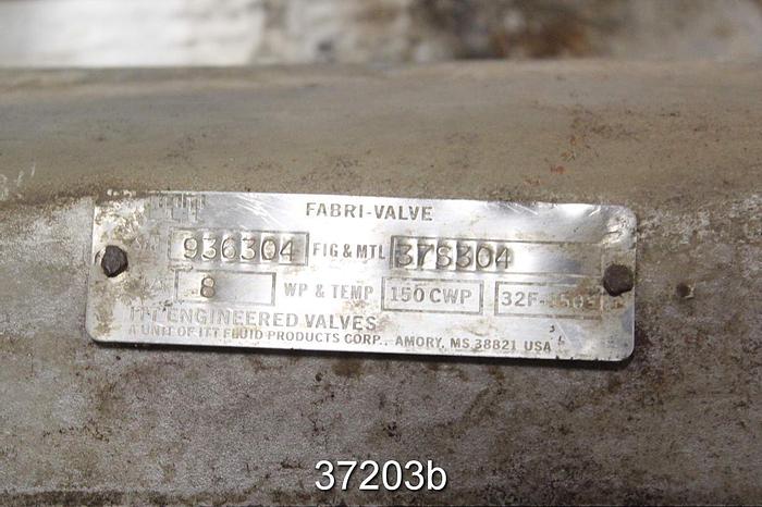 Used Fabri 8" Hand Operated Knife Gate Valve, 37S304 #37203