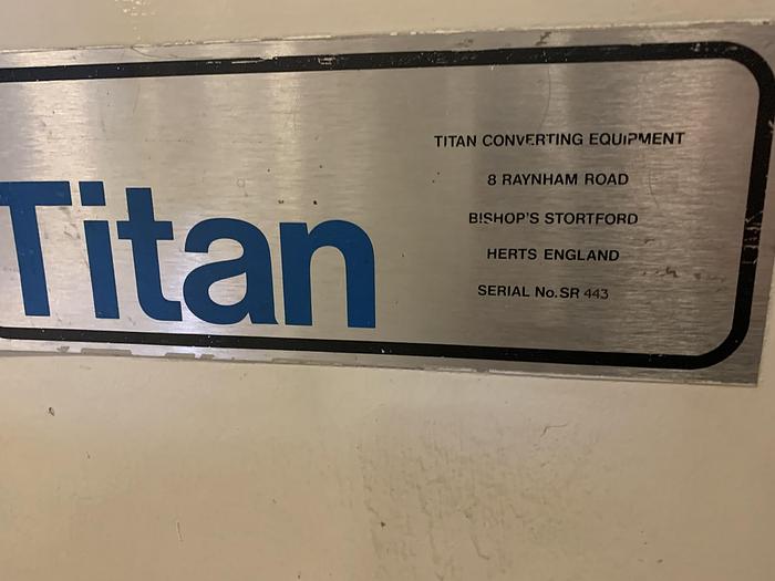 Used 62" TITAN MODEL SR5 CANTILEVERED DUPLEX SLITTER REWINDER 24" OD REWIND