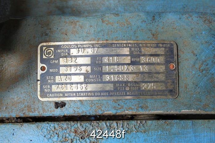 Used Goulds 3196 1.5x3x13 Pump #42448