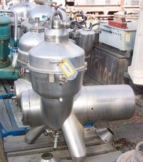 Used Centrifuge, Disc, Batch, Solid Wall, Alfa Laval, 3193-M, S/s #S203010
