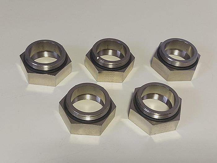 4 Stück Reduktion, MS vernickelt, mit O Ring, M40/Pg29, Agro neuwertig