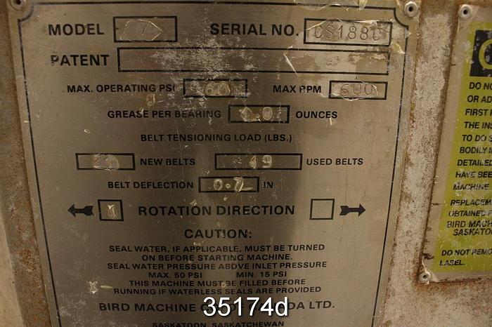 Used Bird 7 Axiguard Pressure Screen #35174