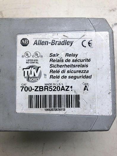 Used ALLEN BRADLEY 700-ZBR520AZ1 SER A SAFETY RELAY