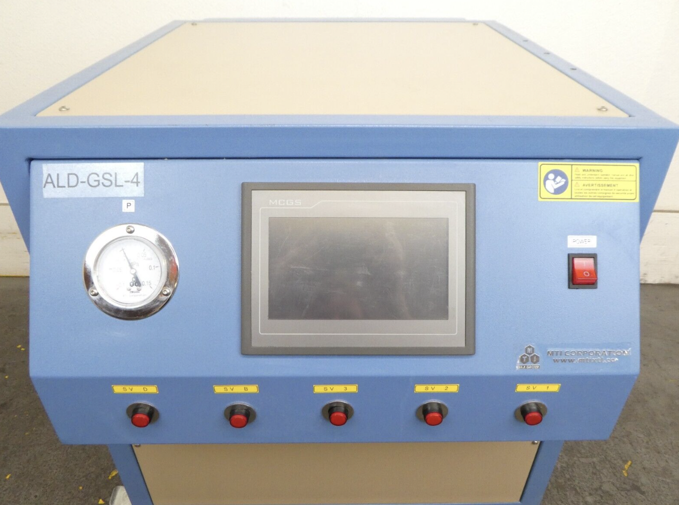 Used MTI Corporation ALD-GSL-4 Multi Channel MFC Gas Delivery System Working Surplus