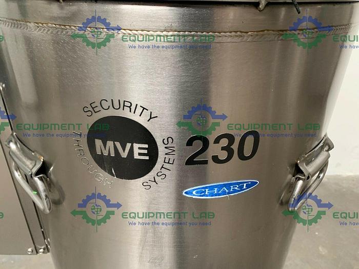 Used CHART MVE 230F Liquid Nitrogen Cryogenic Storage Tank w/ TEC 2000