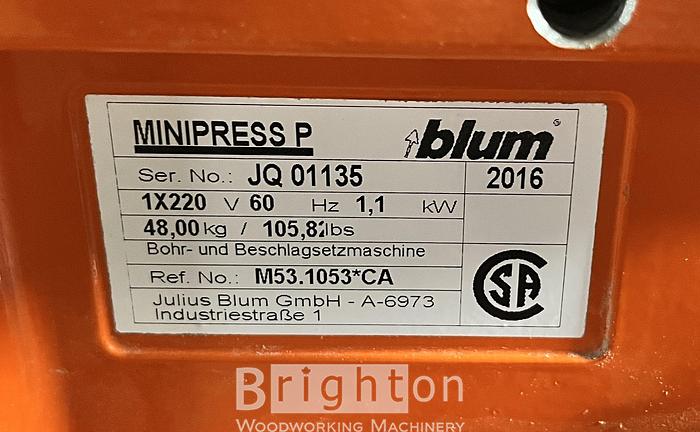 Used 2016 Blum Used MiniPress P #BM2307