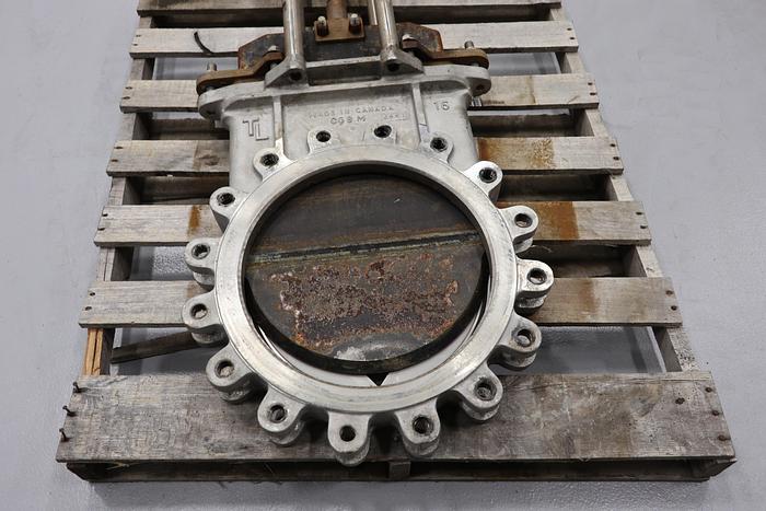 Used True Line 16" Hand Operated V-Port Knife Gate Valve #43836