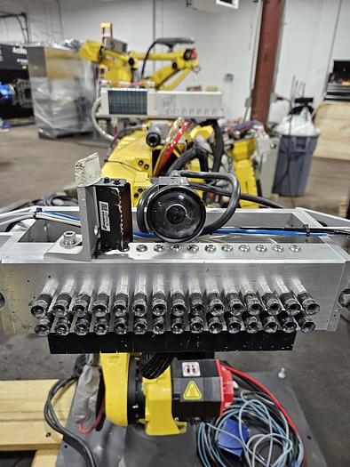 Used 2017 Fanuc M-10ia/12 Industrial Robot With R-30ib Controller, Vision, and Custom EOAT with 2 finger and 1 suction gripper - F197602