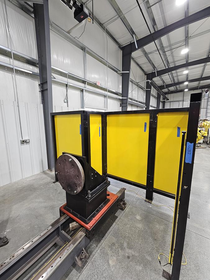 Used FANUC Robotic Welding Cell W/ FANUC 120ic/R-30ib Tracks and Safety
