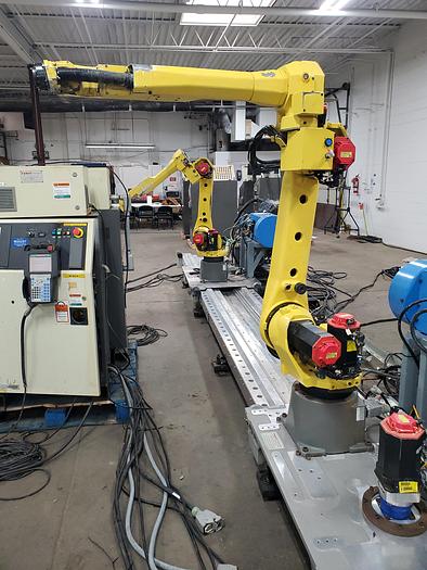 Used Dual Fanuc M-20ia/10L Industrial Robots on 24Ft Track