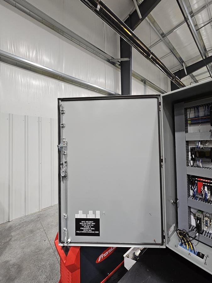 Used FANUC Robotic Welding Cell W/ FANUC 120ic/R-30ib Tracks and Safety