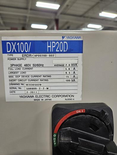 Used 2011 Yaskawa Motoman HP20D Industrial Robot With DX100 Controller