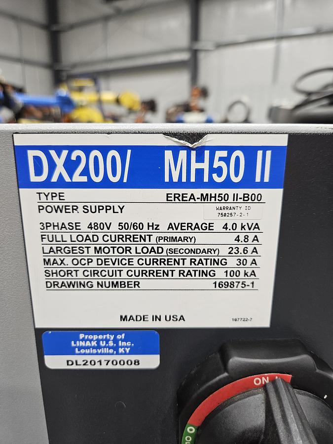 Used Yaskawa Motoman MH50-II Industrial Robot With DX200 Controller