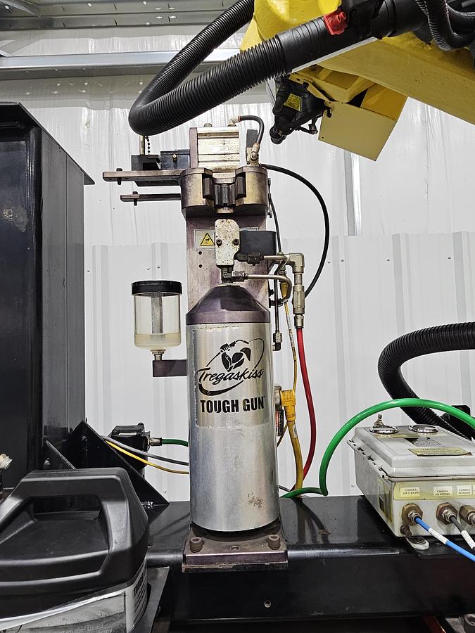 Used FANUC Robotic Welding Cell W/ FANUC 120ic/R-30ib Tracks and Safety