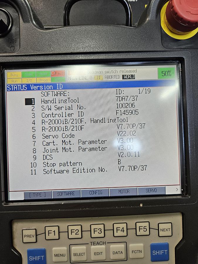 Used Fanuc R-2000ib/210F Industrial Robot With R-30ia Controller