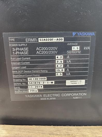 Used Yaskawa Motoman SIA20F Industrial Robot With FS100 Controller